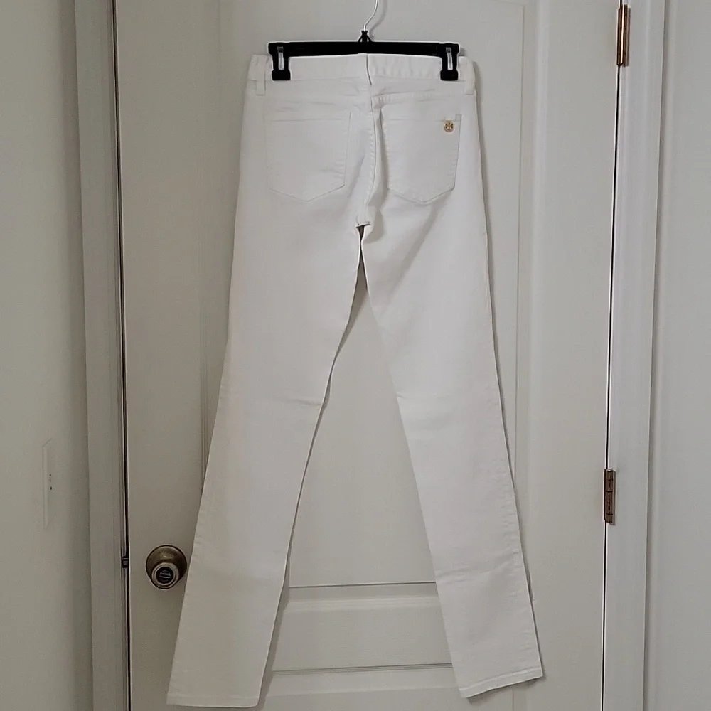 Tory Burch Size 26 White Super Skinny Jeans, Excellent Used Like New Condition